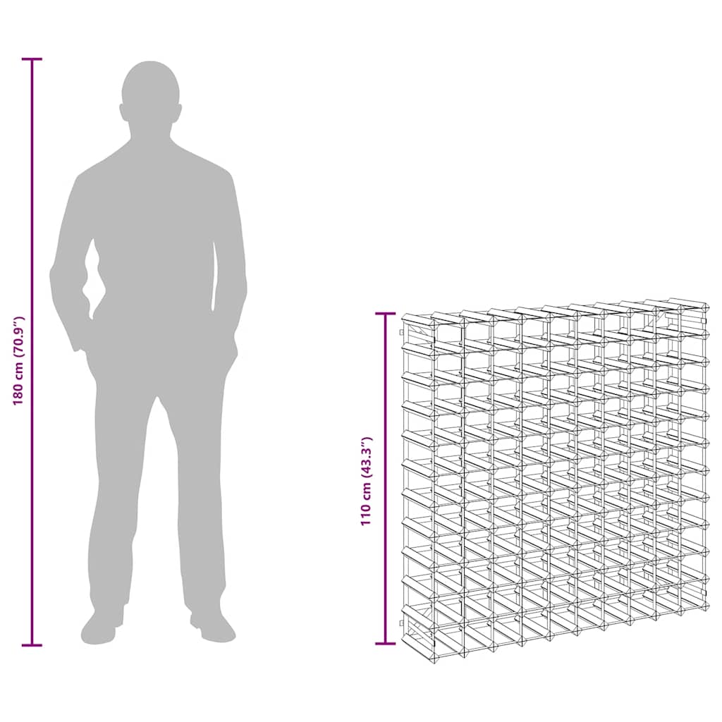 Portavini da 120 Bottiglie in Legno Massello di Pino