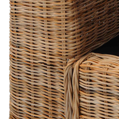 Divano a 2 Posti con Cuscini in Rattan Naturale | homemem39