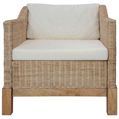 Armchair with Natural Rattan Cushions