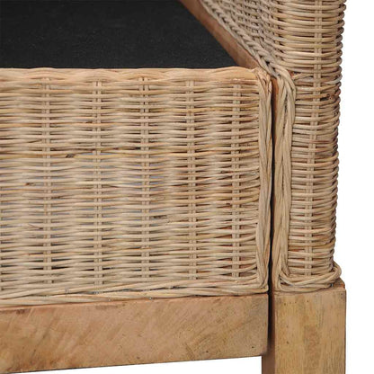 Divano a 2 Posti con Cuscini in Rattan Naturale | homemem39