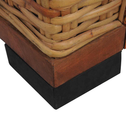 Poltrona con Cuscini Marrone in Rattan Naturale