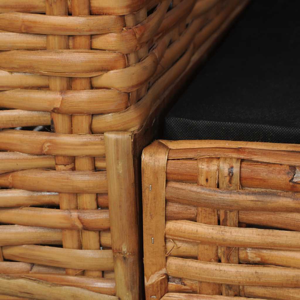 Poltrona con Cuscini Marrone in Rattan Naturale - homemem39