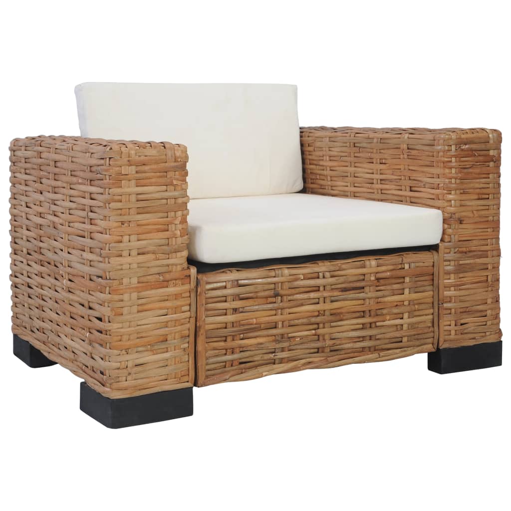 Poltrona con Cuscini in Rattan Naturale - homemem39