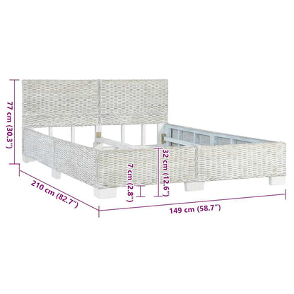 Giroletto senza Materasso Grigio Vero Rattan 140x200 cm