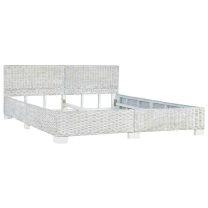 Giroletto senza Materasso Grigio Naturale Vero Rattan 180x200cm | homemem39