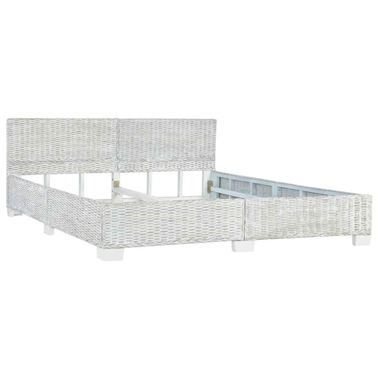 Giroletto senza Materasso Grigio Naturale Vero Rattan 180x200cm | homemem39