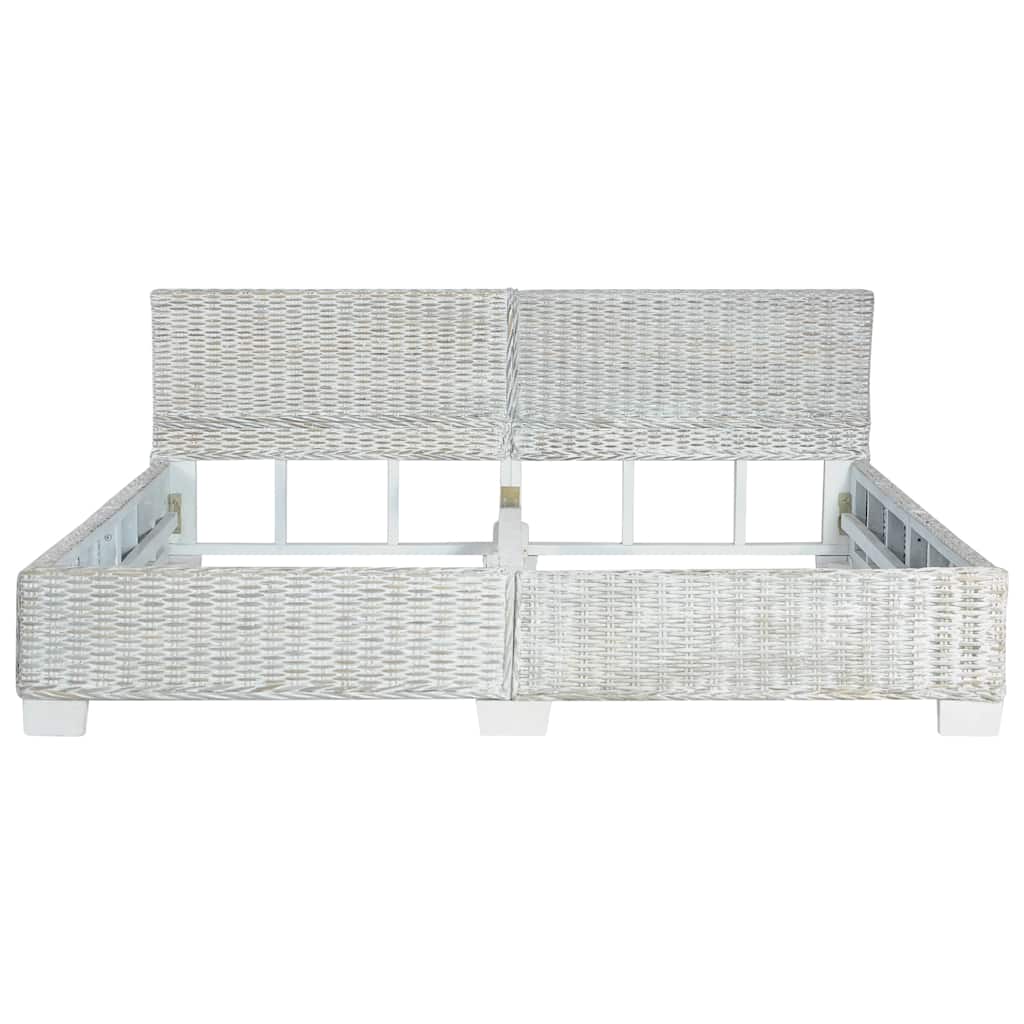Giroletto senza Materasso Grigio Naturale Vero Rattan 180x200cm | homemem39