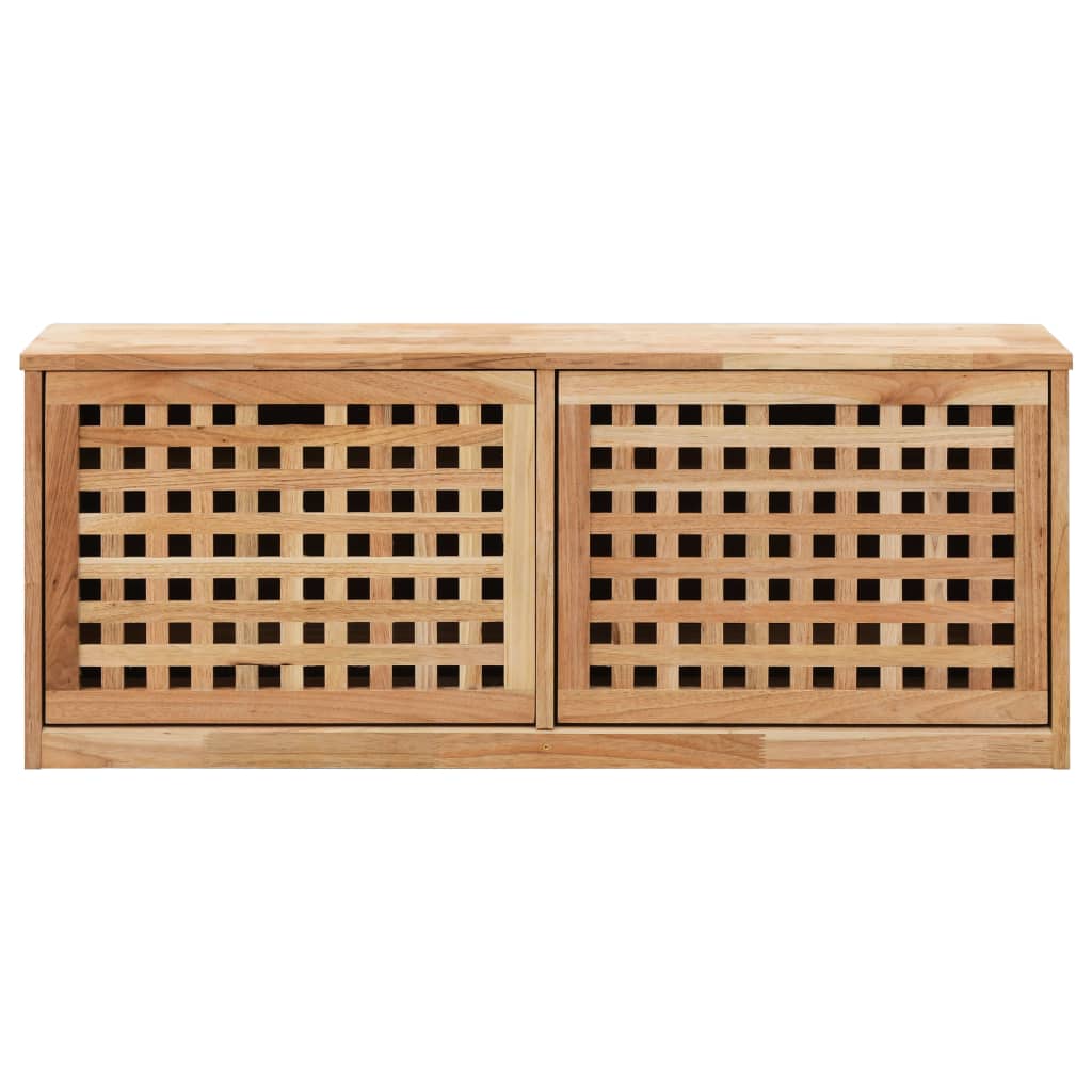 Panca con Scarpiera 94x20x38 cm in Legno Massello di Noce - homemem39