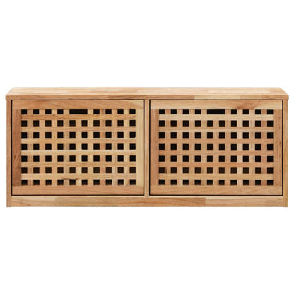Panca con Scarpiera 94x20x38 cm in Legno Massello di Noce - homemem39
