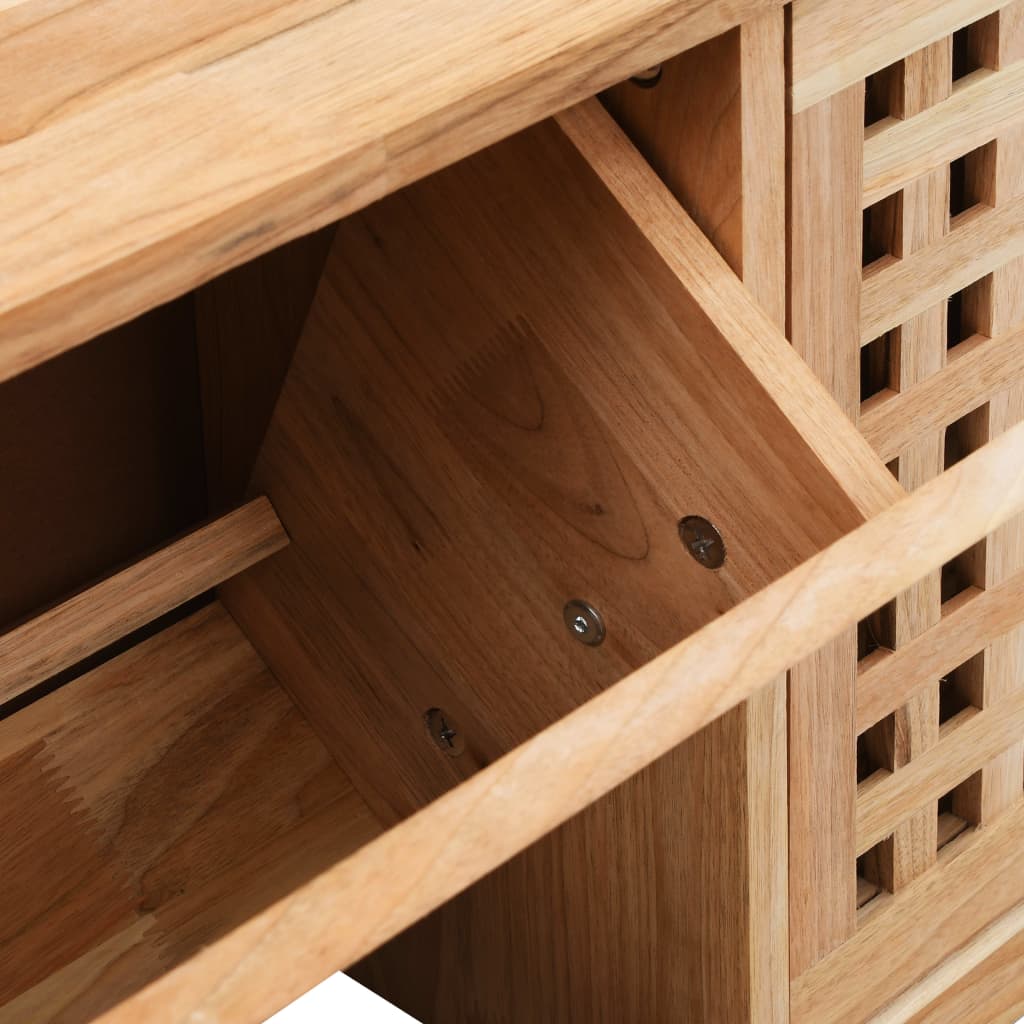 Panca con Scarpiera 94x20x38 cm in Legno Massello di Noce - homemem39
