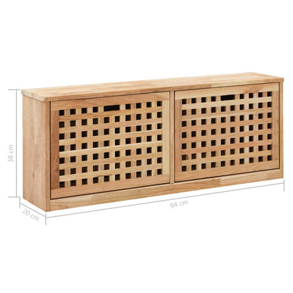 Panca con Scarpiera 94x20x38 cm in Legno Massello di Noce - homemem39