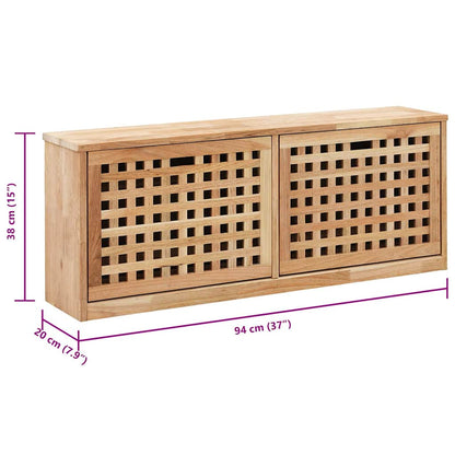 Panca con Scarpiera 94x20x38 cm in Legno Massello di Noce