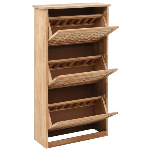 Panca con Scarpiera 55x20x104 cm in Legno Massello di Noce - homemem39