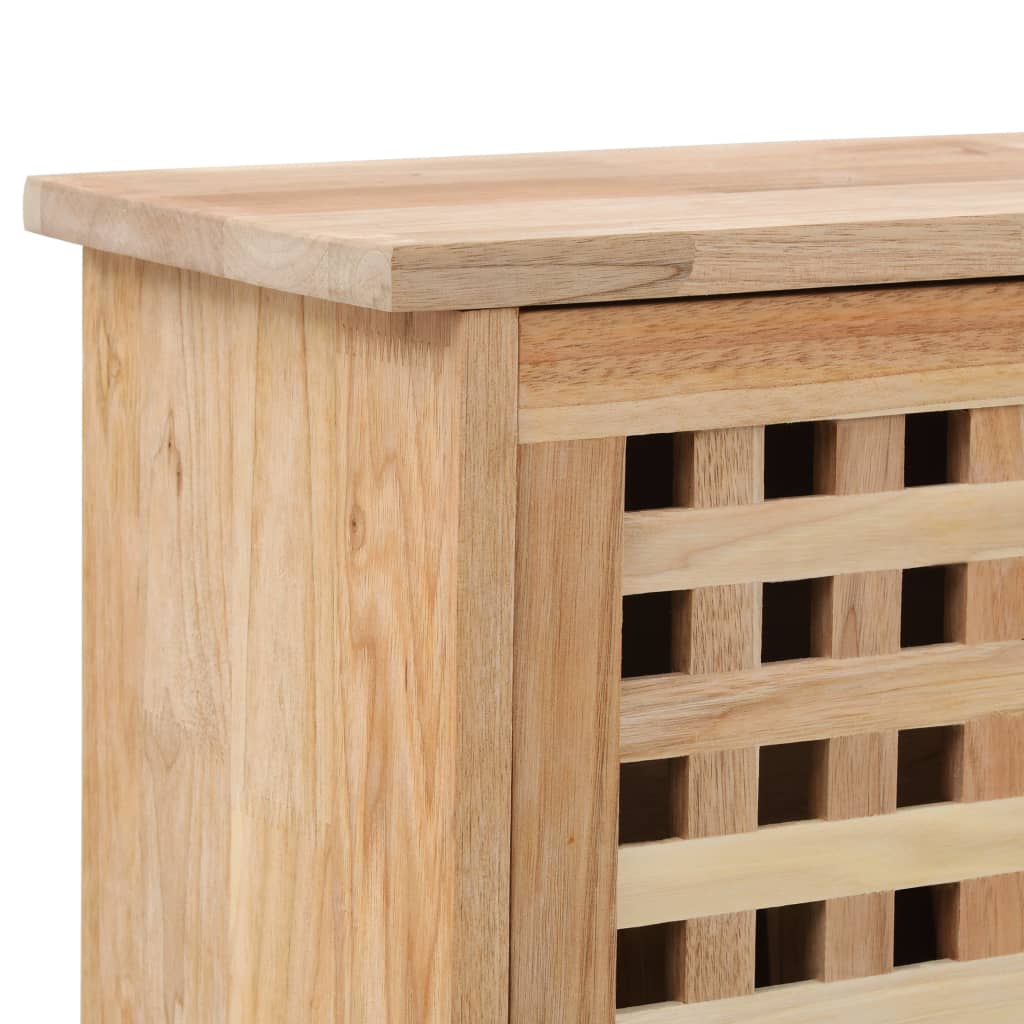 Panca con Scarpiera 55x20x104 cm in Legno Massello di Noce - homemem39