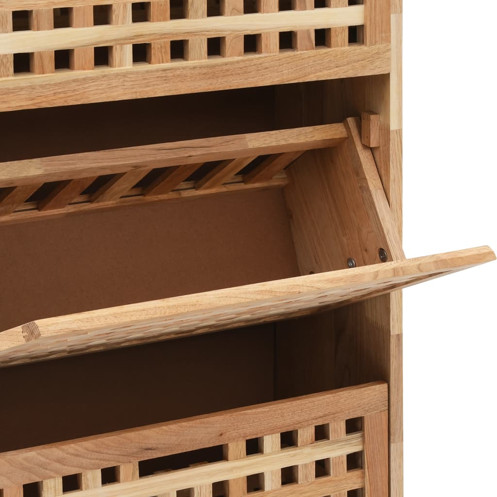 Panca con Scarpiera 55x20x104 cm in Legno Massello di Noce - homemem39