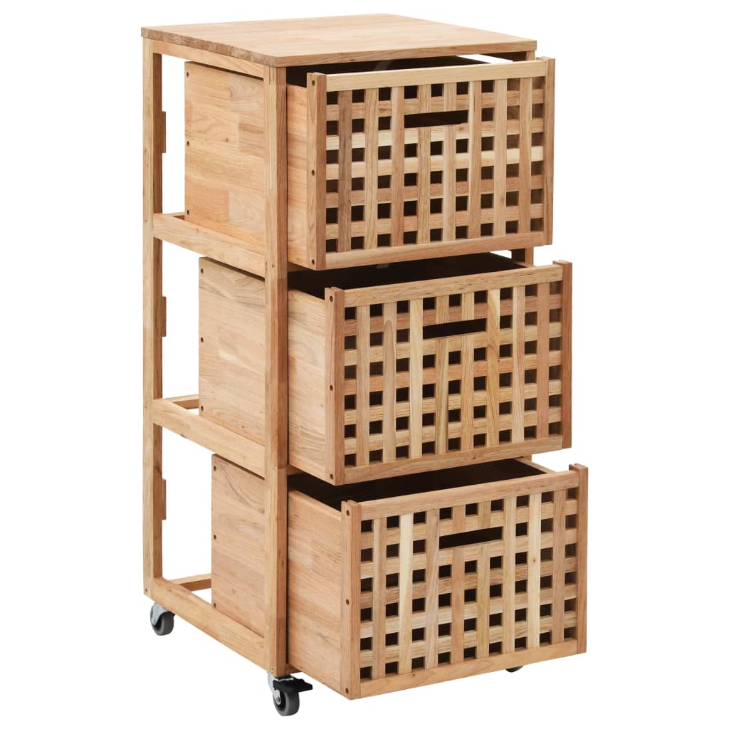 Mobiletto da Bagno 41x41x91 cm in Legno Massello di Noce | homemem39