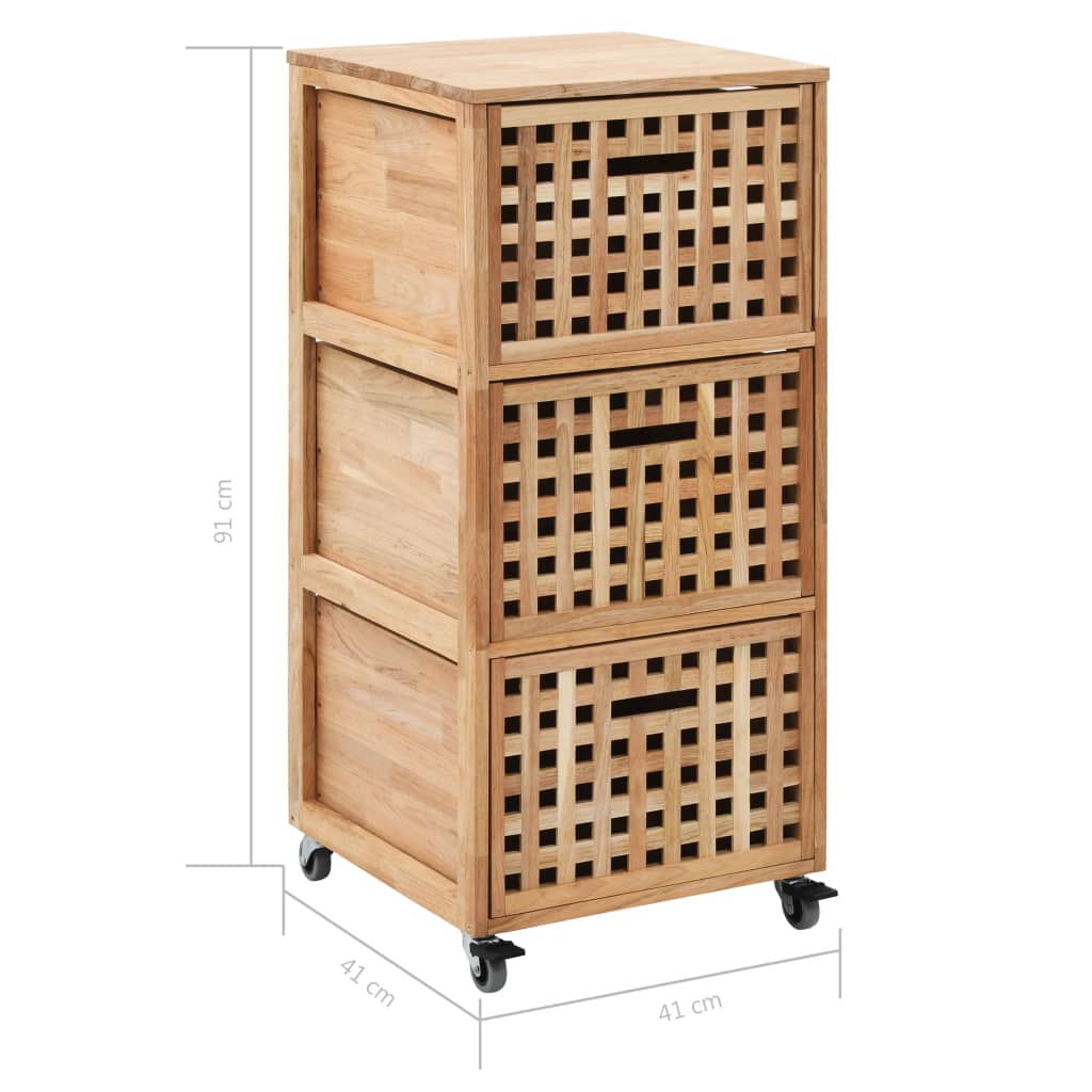 Mobiletto da Bagno 41x41x91 cm in Legno Massello di Noce | homemem39
