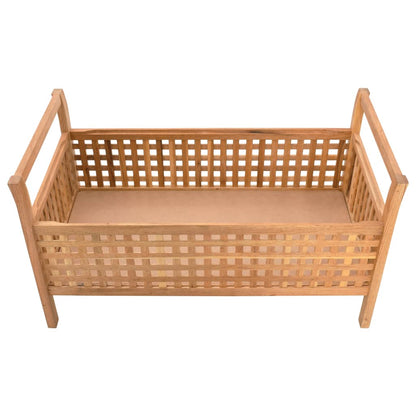 Cassapanca 93x49x49 cm in Legno Massello di Noce - homemem39