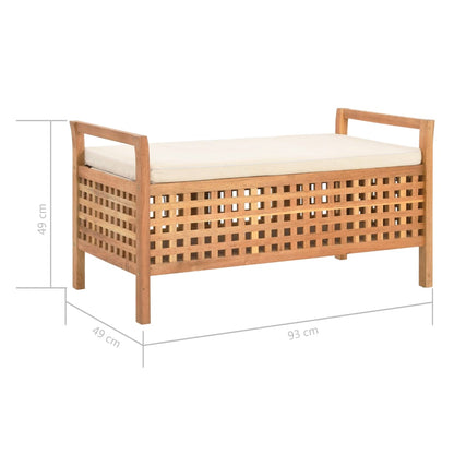 Cassapanca 93x49x49 cm in Legno Massello di Noce - homemem39