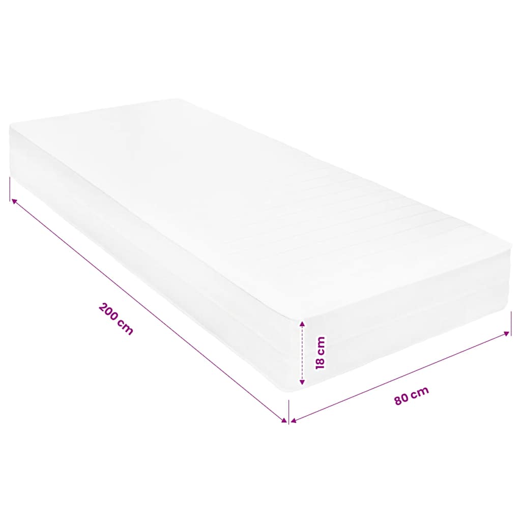 Materasso 80x200 cm in Schiuma Viscoelastica 18 cm H2 | homemem39