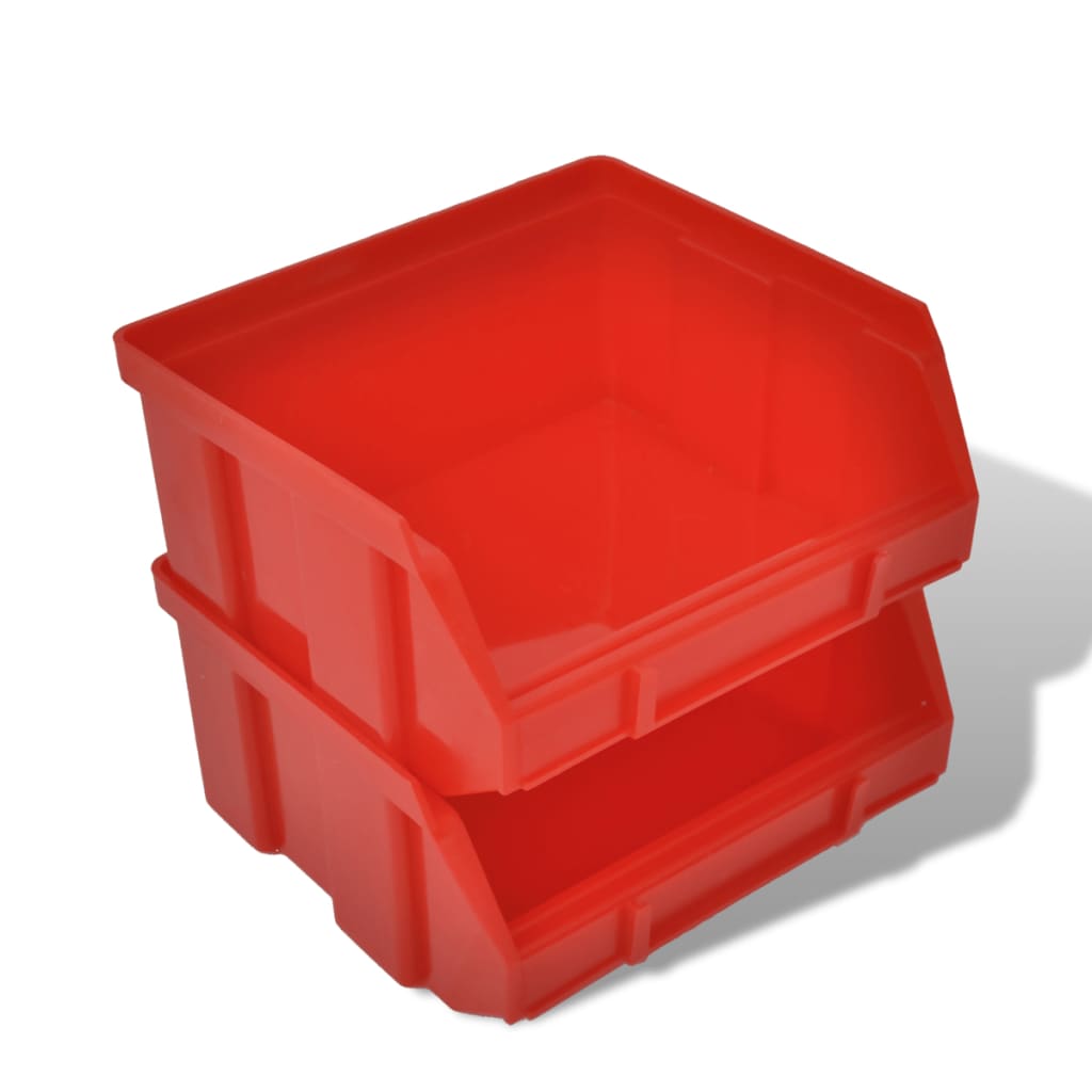 Contenitore Plastica per Garage da Parete Set 30 pz Blu e Rosso | homemem39