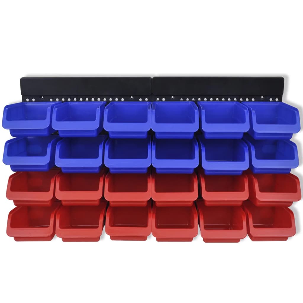 Pannelli Porta Attrezzi da Parete 2 pz Blu e Rosso | homemem39