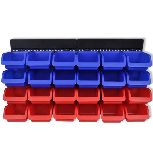 Pannelli Porta Attrezzi da Parete 2 pz Blu e Rosso | homemem39