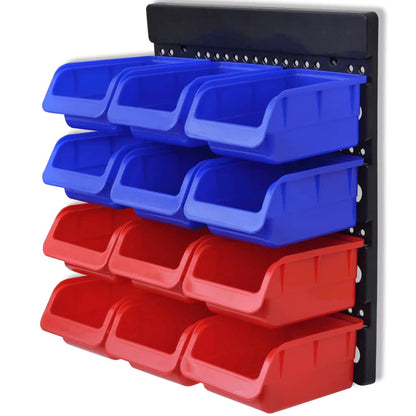Pannelli Porta Attrezzi da Parete 2 pz Blu e Rosso | homemem39