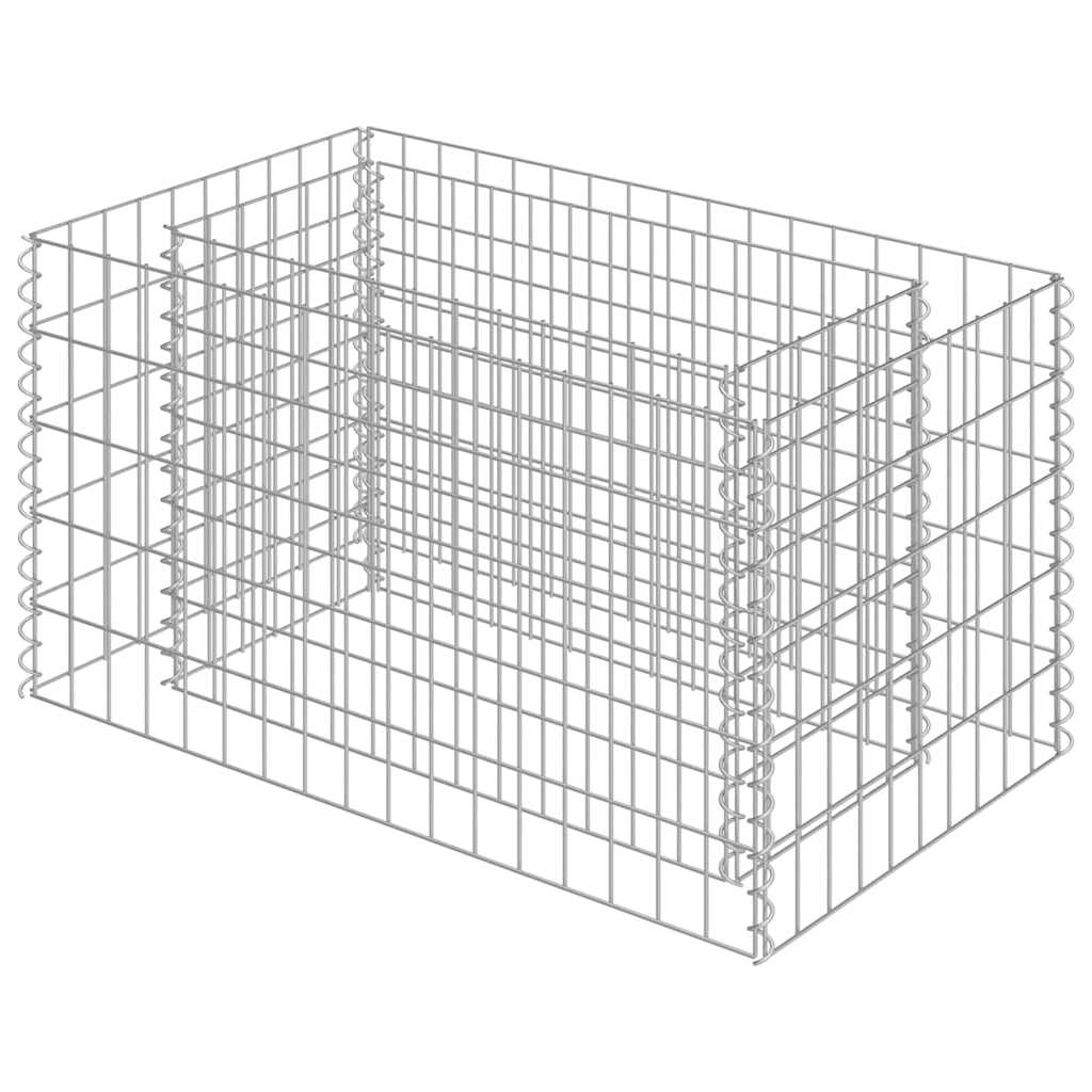 Gabbione Letto Rialzato in Acciaio Zincato 90x50x50 cm | homemem39