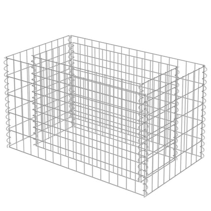 Gabbione Letto Rialzato in Acciaio Zincato 90x50x50 cm | homemem39