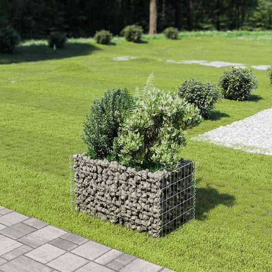 Gabbione Letto Rialzato in Acciaio Zincato 90x50x50 cm | homemem39