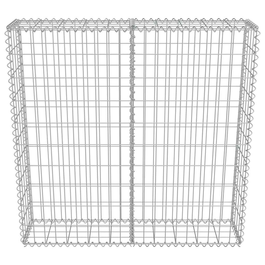 Gabbione con Copertura in Acciaio Zincato 100x20x100 cm - homemem39