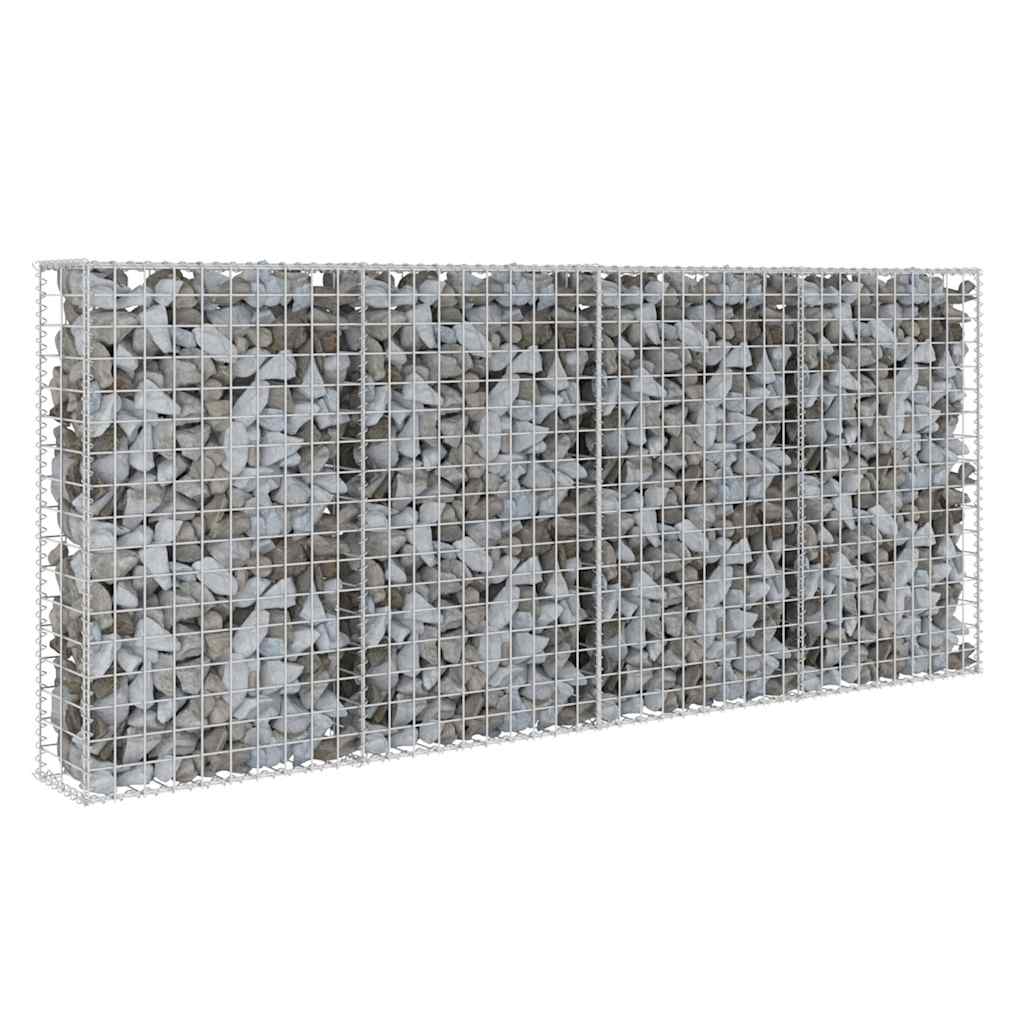 Gabbione con Copertura in Acciaio Zincato 200x20x85 cm | homemem39