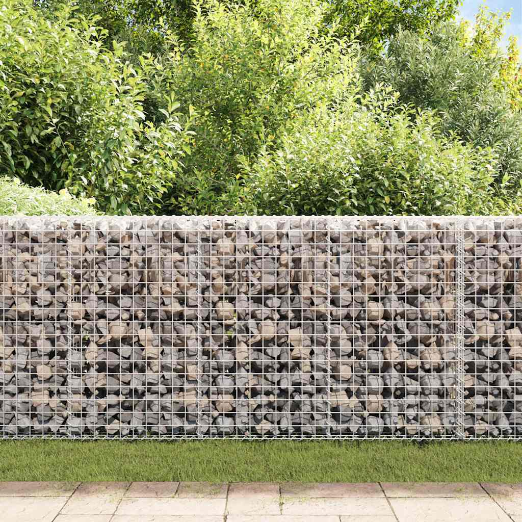 Gabbione con Copertura in Acciaio Zincato 200x20x85 cm | homemem39