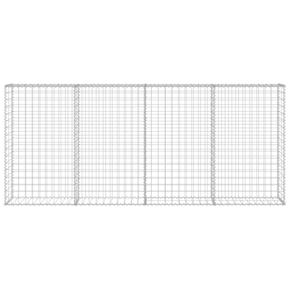 Gabbione con Copertura in Acciaio Zincato 200x20x85 cm | homemem39