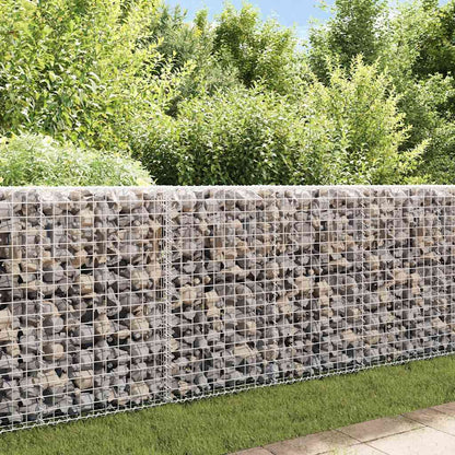 Gabbione con Copertura in Acciaio Zincato 200x20x85 cm | homemem39