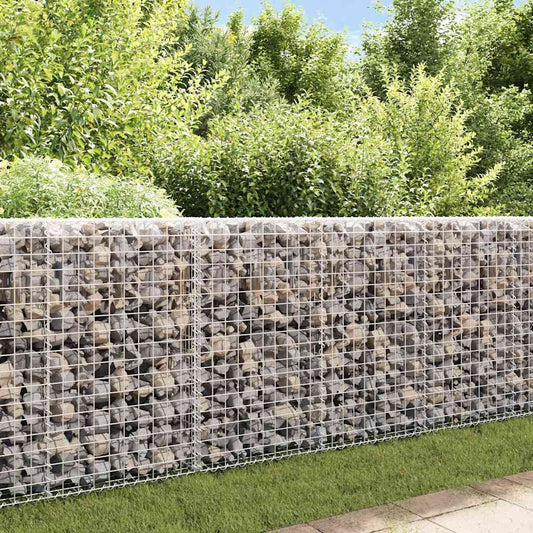 Gabbione con Copertura in Acciaio Zincato 200x20x85 cm | homemem39