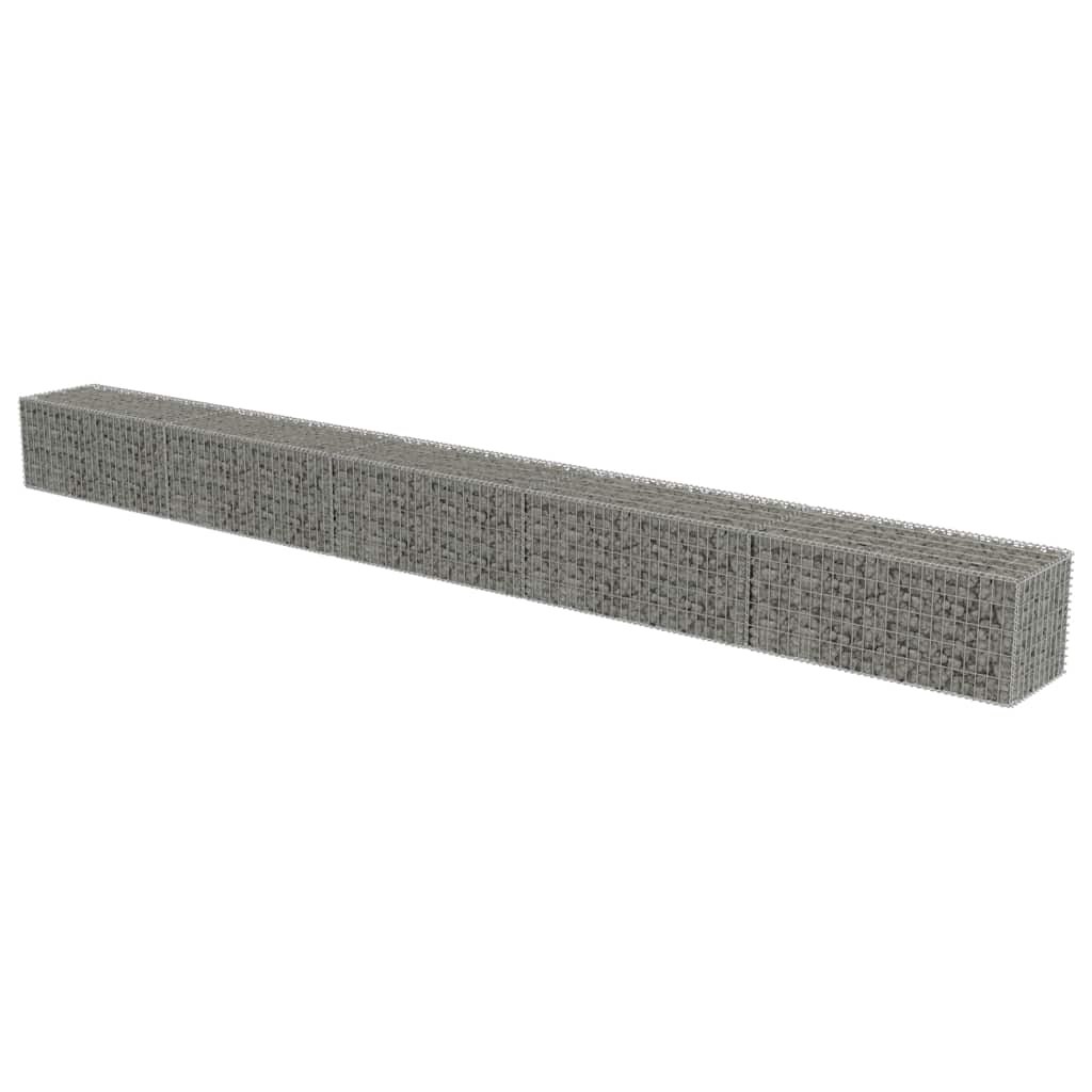 Gabbione con Copertura in Acciaio Zincato 600x50x50 cm | homemem39