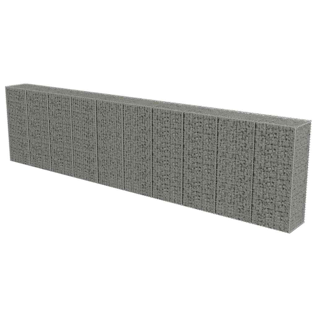 Gabbione con Copertura in Acciaio Zincato 600x50x150 cm | homemem39
