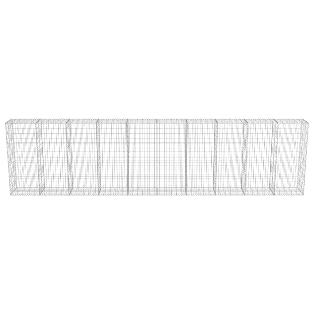 Gabbione con Copertura in Acciaio Zincato 600x50x150 cm | homemem39