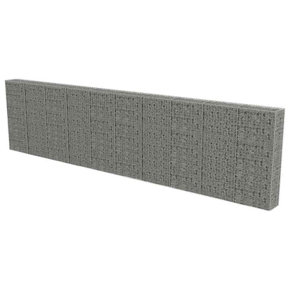 Gabbione con Copertura in Acciaio Zincato 600x30x150 cm | homemem39