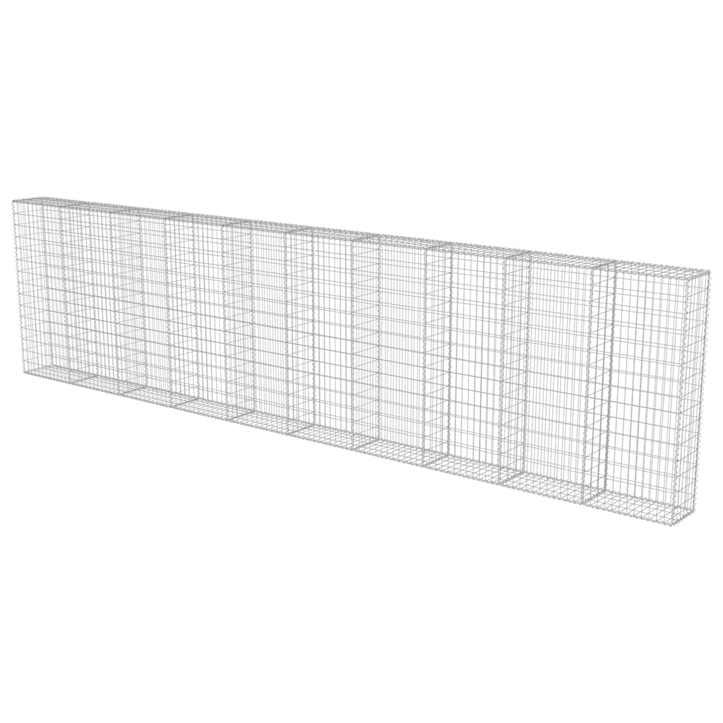 Gabbione con Copertura in Acciaio Zincato 600x30x150 cm | homemem39