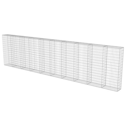 Gabbione con Copertura in Acciaio Zincato 600x30x150 cm | homemem39