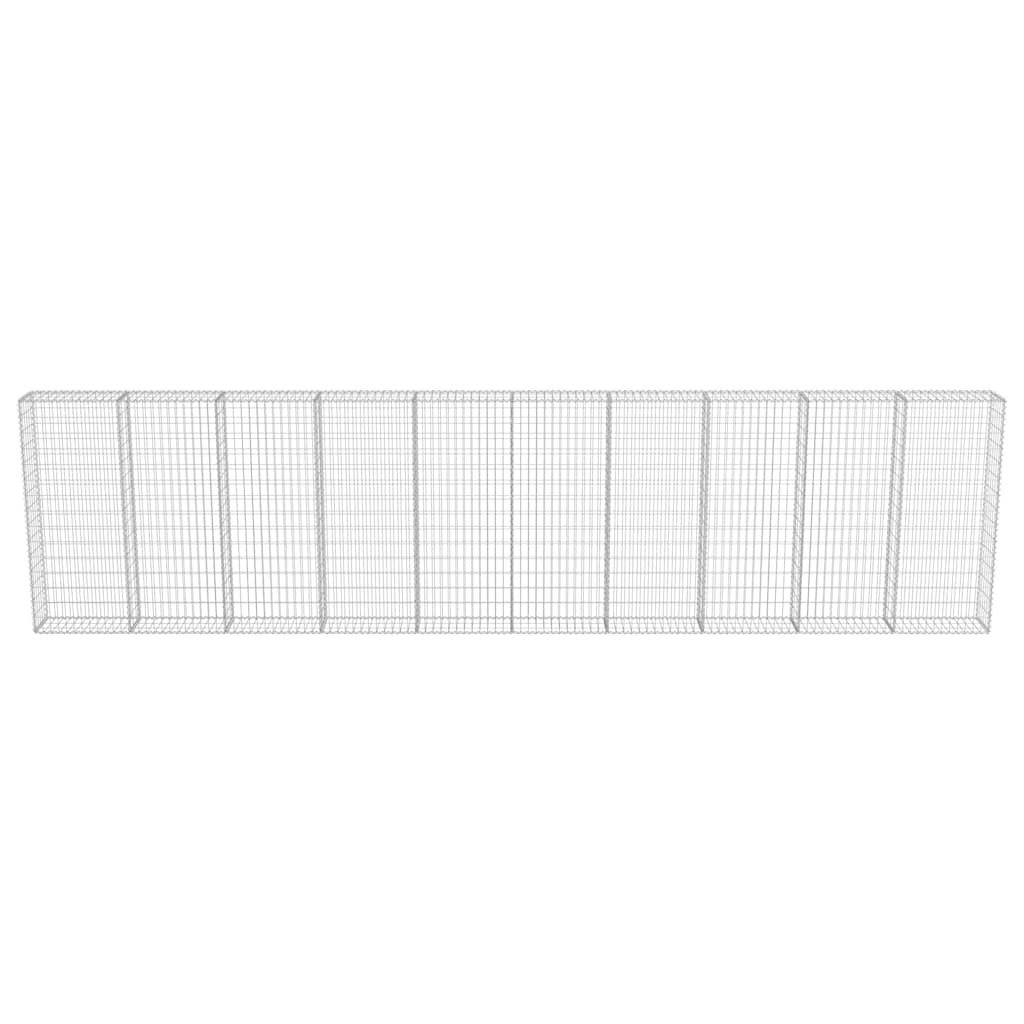 Gabbione con Copertura in Acciaio Zincato 600x30x150 cm | homemem39