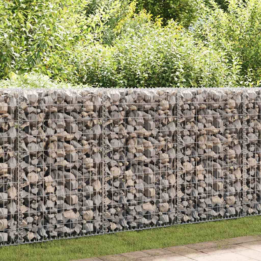 Gabbione con Copertura in Acciaio Zincato 600x30x150 cm | homemem39