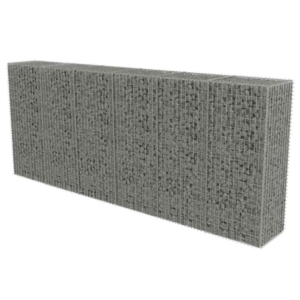 Gabbione con Copertura in Acciaio Zincato 300x50x150 cm | homemem39