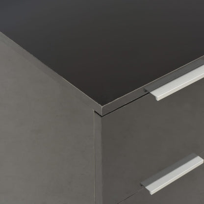 Credenza Nero Lucido 60x35x80 cm in Legno Multistrato - homemem39