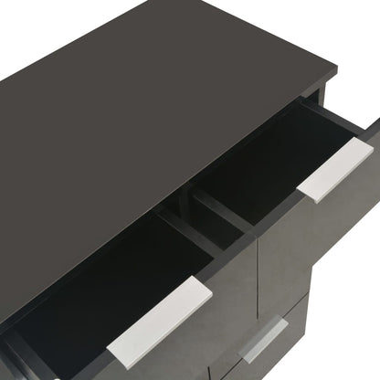 Credenza Nero Lucido 60x35x80 cm in Legno Multistrato - homemem39