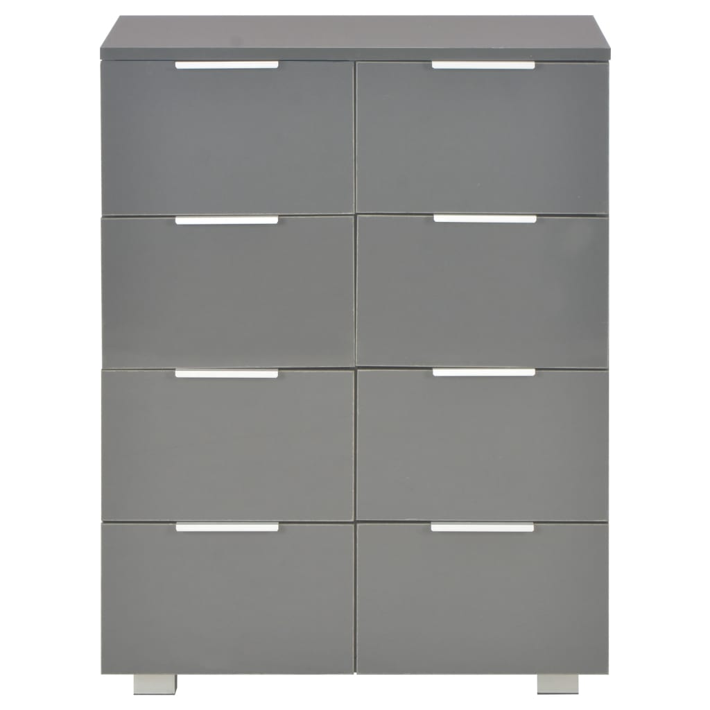 Credenza Grigio Lucido 60x35x80 cm in Legno Multistrato - homemem39