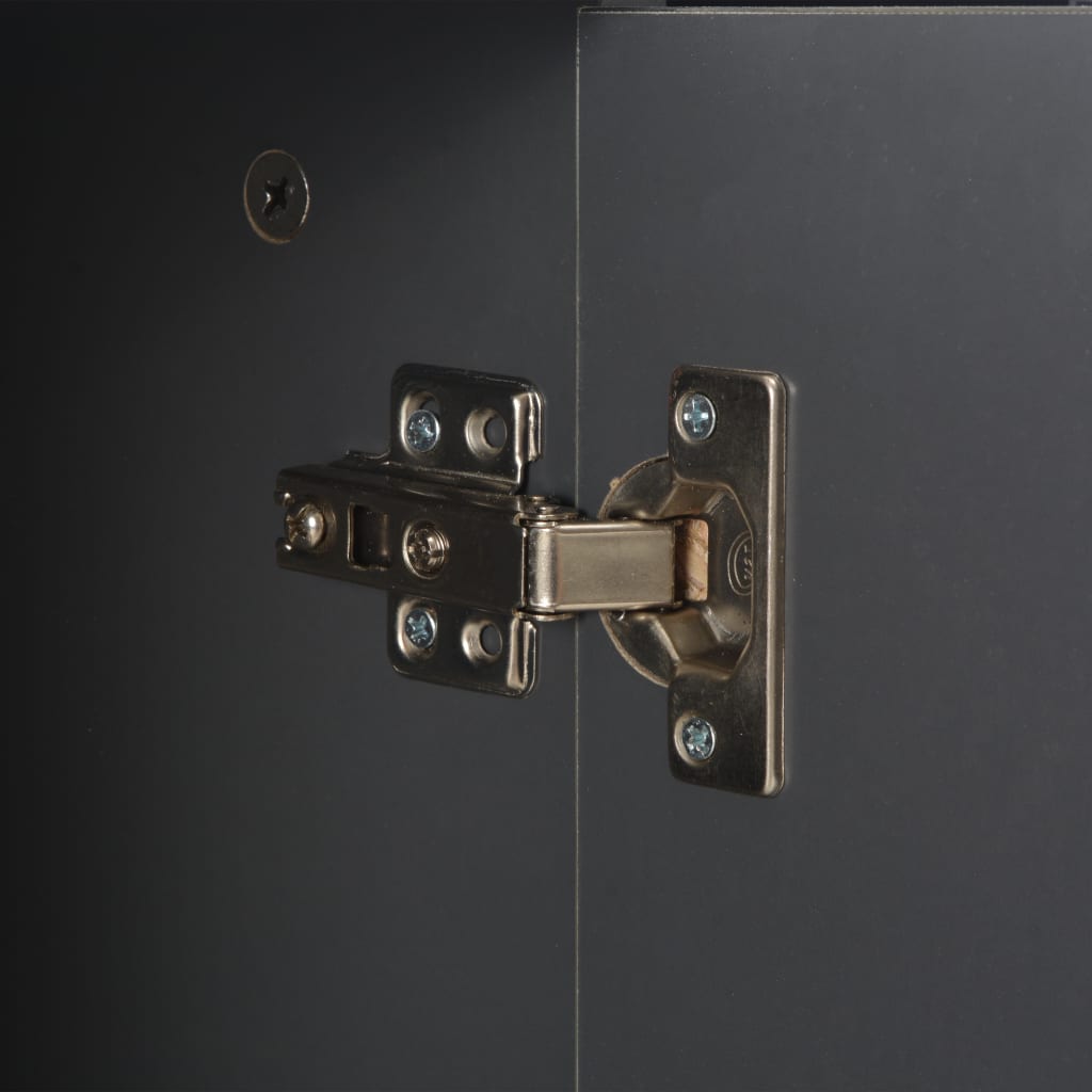 Credenza con Finitura Lucida Grigia 71x35x80 cm in Truciolato - homemem39